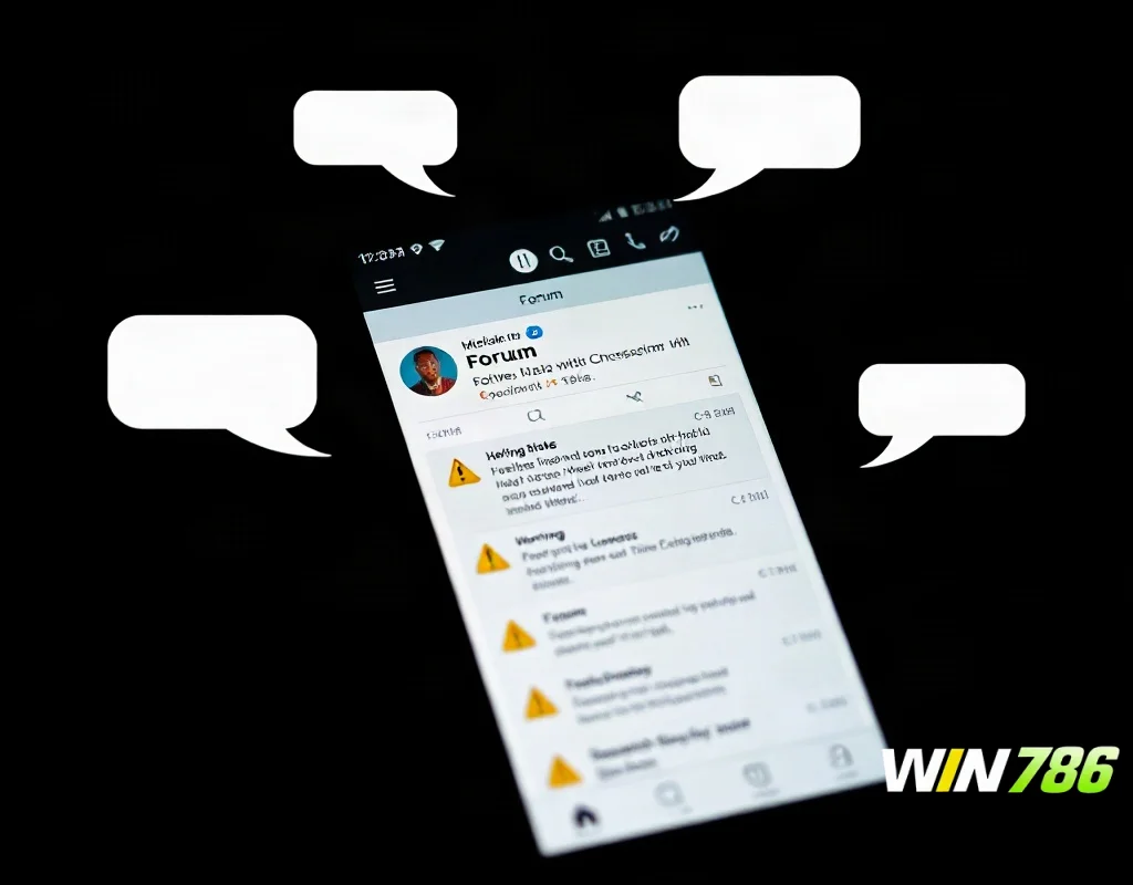 Messaging icons and warning symbols on a smartphone, suggesting user reviews and complaints.