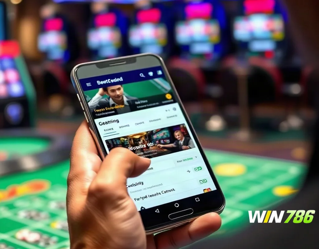User playing casino games on mobile – WIN786 review