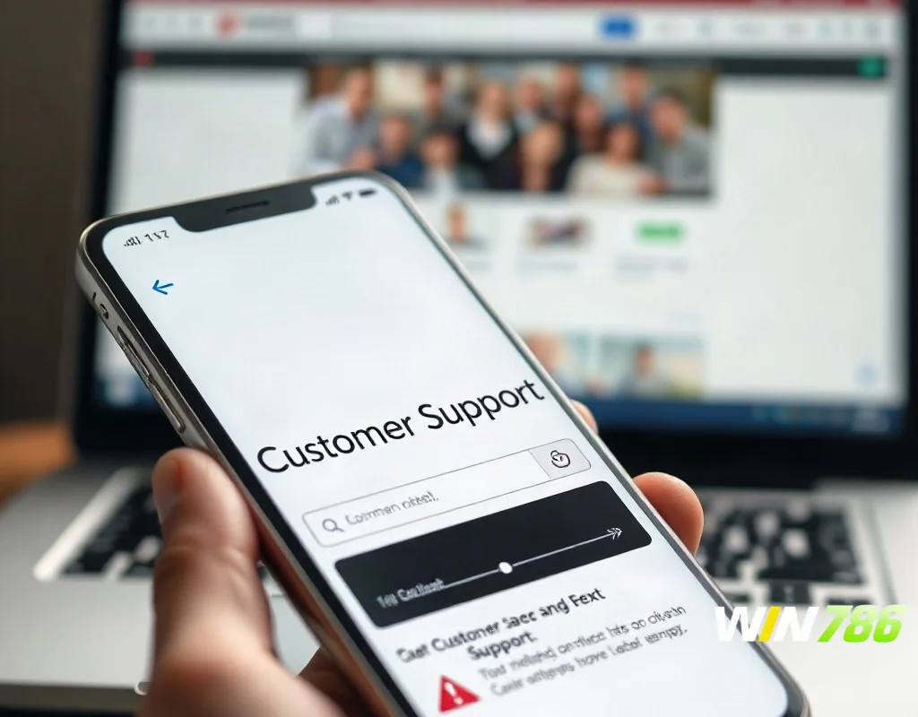 Close-up of smartphone with live chat support interface