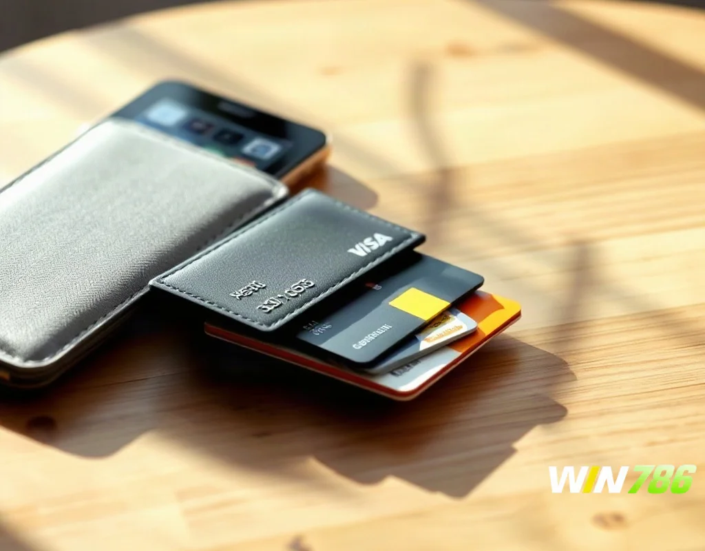 Wallet and phone representing WIN786 APK deposit and withdrawal review