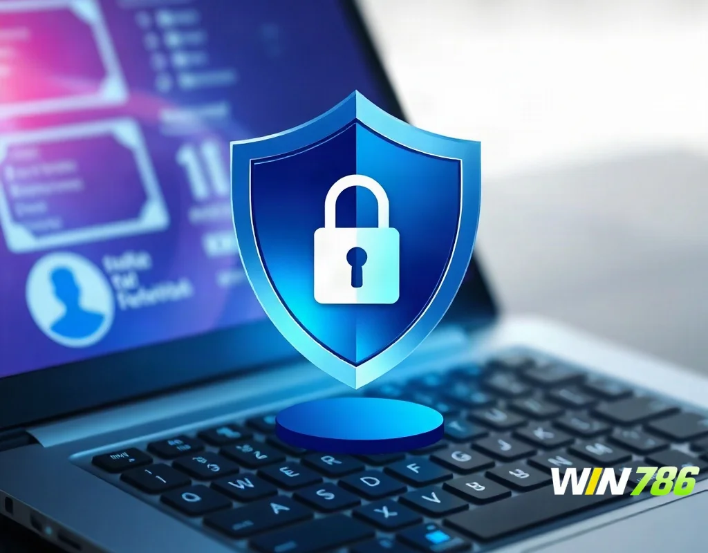 Security shield and padlock symbolising online betting account safety and licence verification