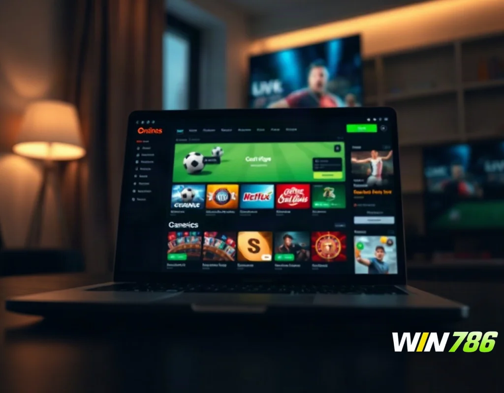 Generic online bookmaker platform interface representing WIN786 betting products