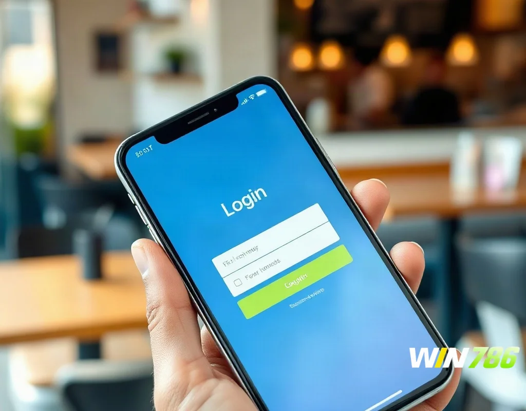 Smartphone showing WIN786 daily login bonus claim screen