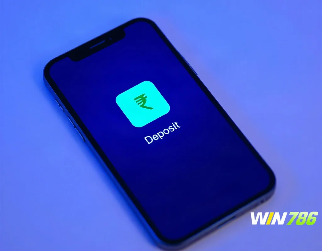 Smartphone showing digital wallet deposit screen for online betting