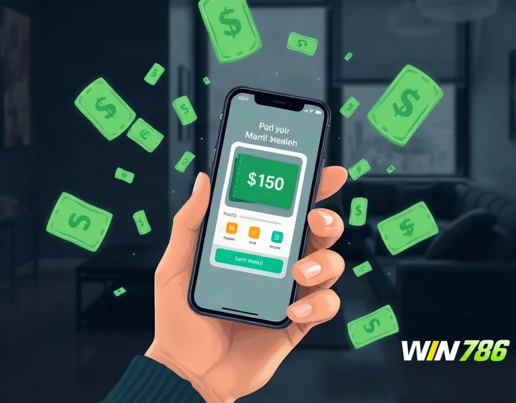 Person using mobile wallet for online withdrawal on smartphone