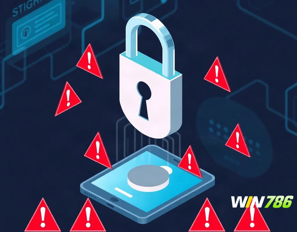 Security warning concept for WIN786 APK safety check