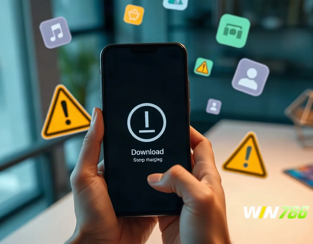 Downloading WIN786 Game APK on Android phone with caution