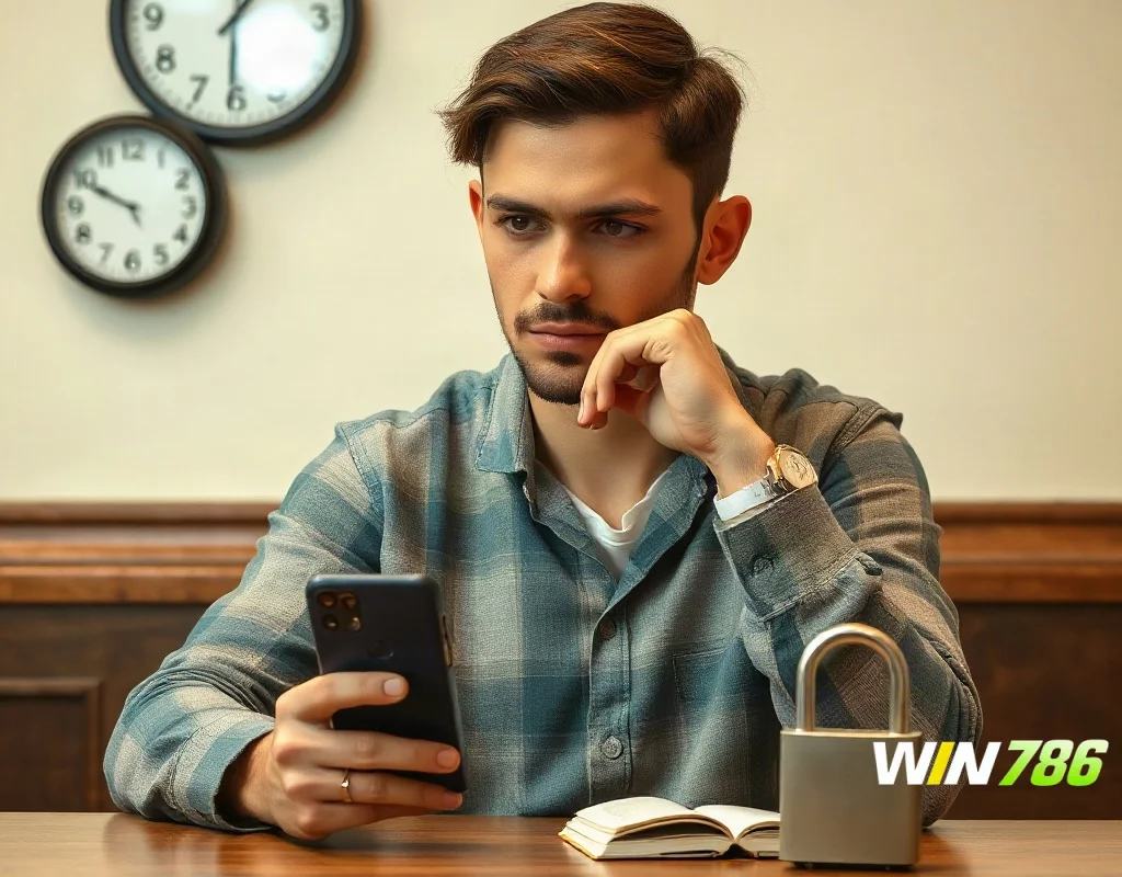 Responsible gambling concept with person setting limits