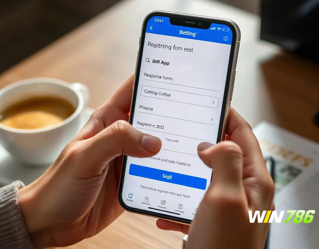 Registering for WIN786 account on iPhone with KYC verification