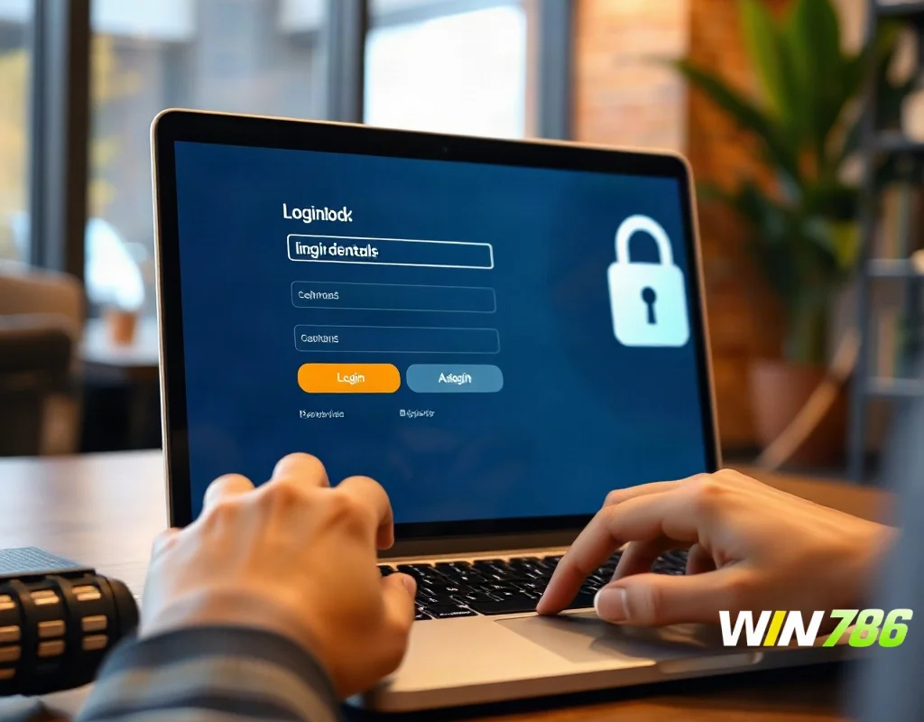 User logging into online betting account with security focus