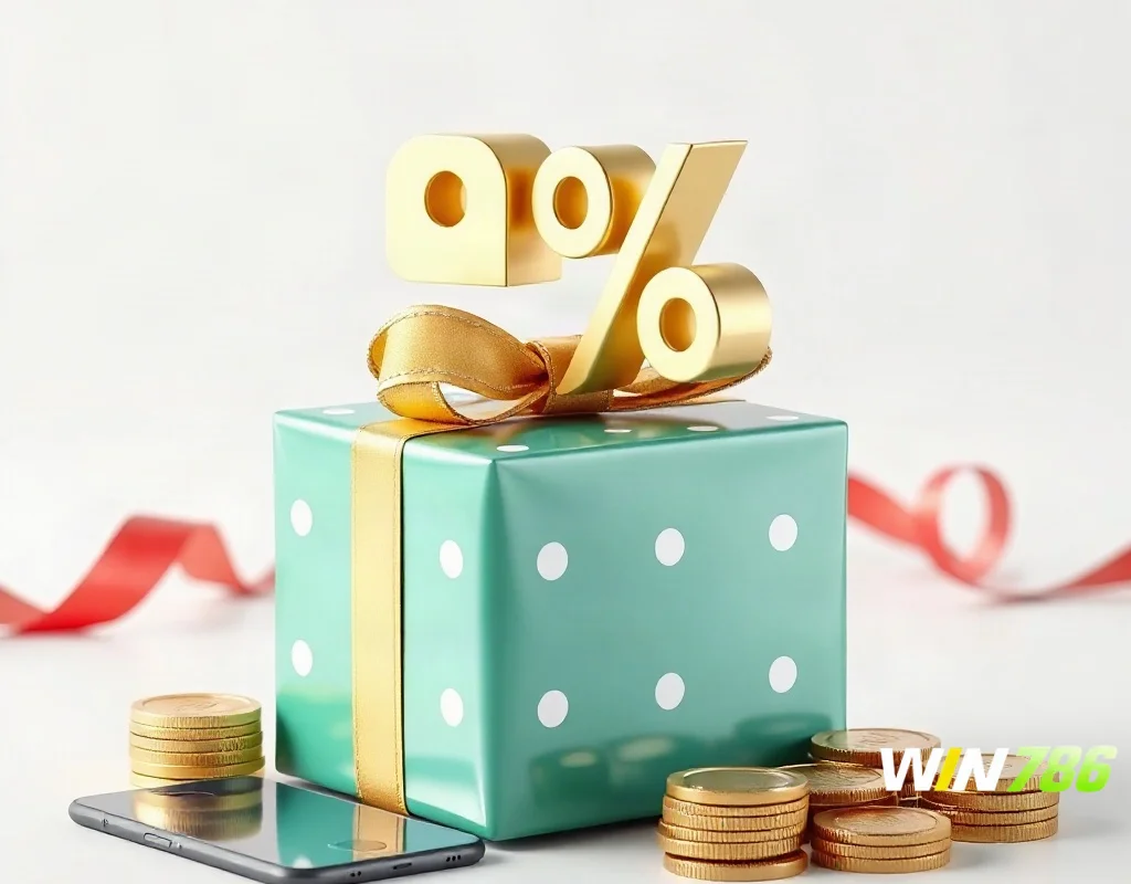 Bonus gift box and mobile phone, representing deposit bonuses and promotions