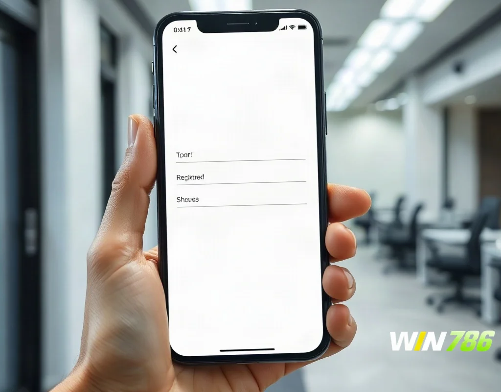Person completing a generic online registration form on a smartphone