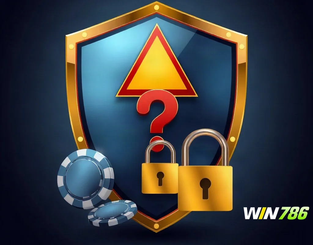 Shield and warning symbols representing safety and red flags