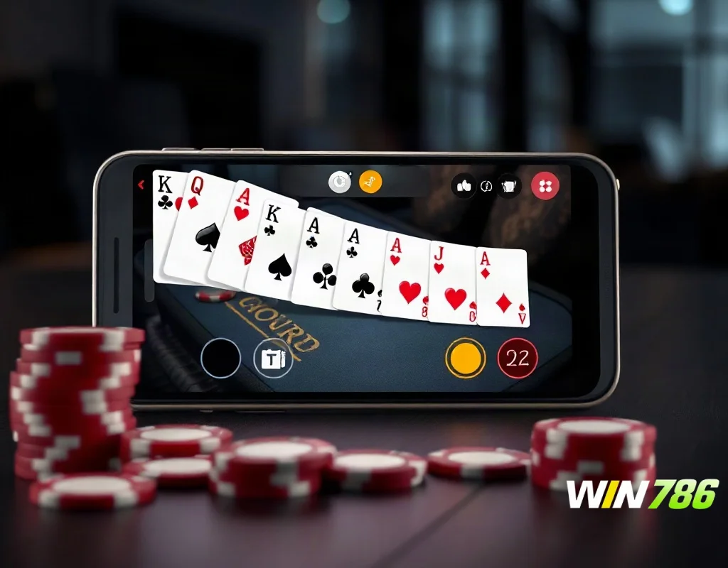 Generic online Teen Patti style card game on a smartphone screen