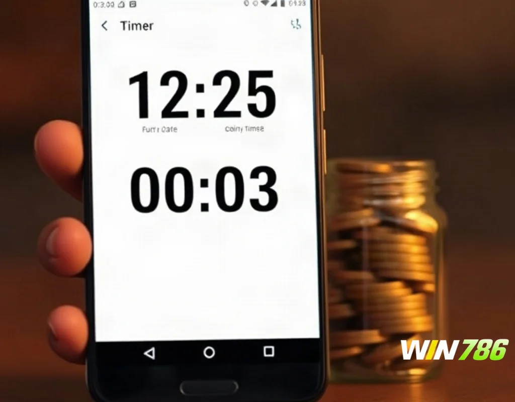 Timer and coin jar representing responsible gambling and withdrawal limits